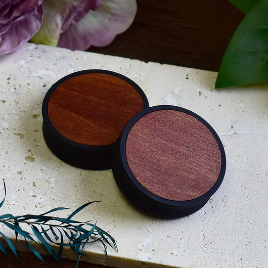 biżuteria różna Tunele do uszu 10-100mm / wypełnienie z drewna / ciemny mahoń