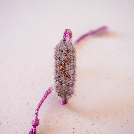 bransoletki - inne Tkana na krośnie bransoletka handmade - księżyc