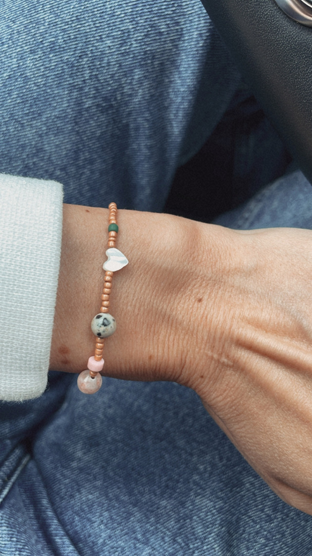 bransoletki ze szkła Bransoletka na gumce  SHE