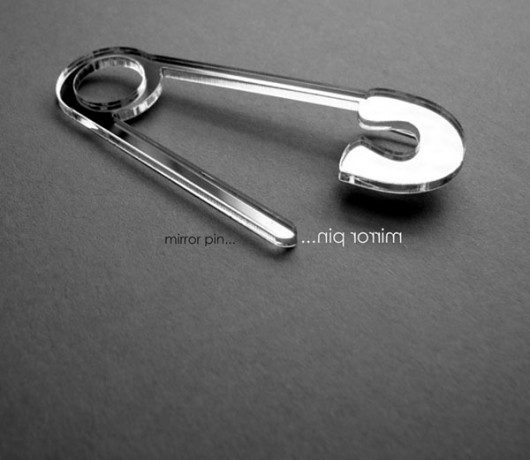 mirror pin... felt label