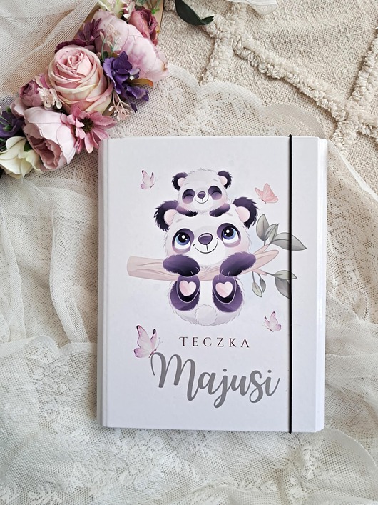 Chrzest - inne TECZKA PANDA , prezent dla chłopca, chrzest, roczek