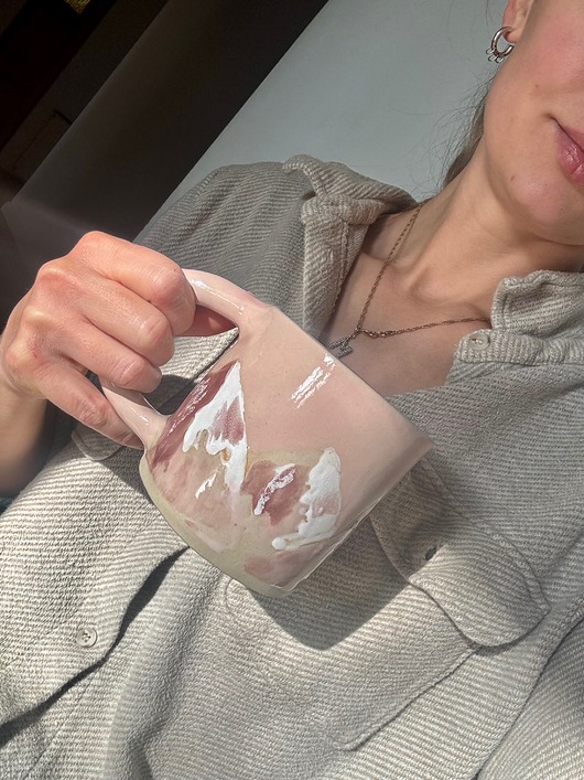 kubki i filiżanki Duży Ceramiczny Kubek Handmade 450 ml z Motywem Gór Podhale
