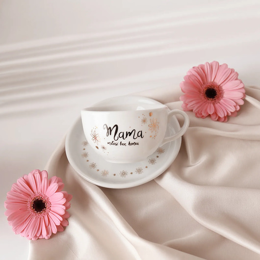 filiżanki Filiżanka 250 ml ze spodkiem - Mama miłość bez końca