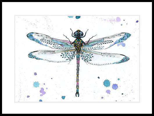 Ważka deco, 21x30 cm, A4 JUST ILUST Justyna Małczak
