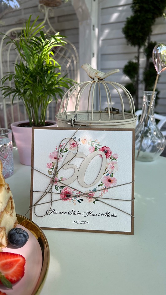 kartki scrapbooking Personalizowana kartka z okazji 50 rocznicy ślubu