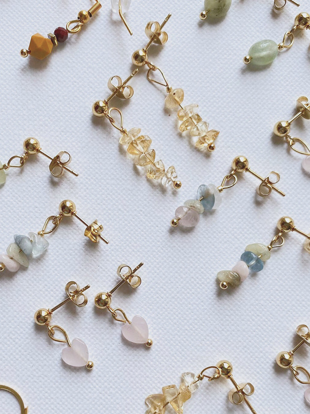 kolczyki z kamieniami Kolczyki z Cytrynem