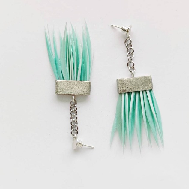 kolczyki z piórami PIÓRKO kolczyki