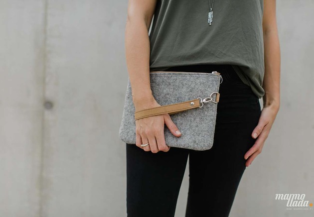 kopertówki Marmollada - kopertówka filcowa szara + b