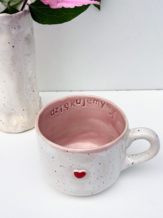 kubki Kubek ceramiczny - dziękujemy z serduszkiem