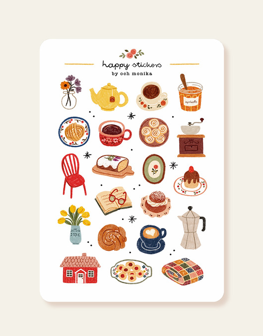 naklejki i wlepy Fika - arkusz papierowych naklejek A6