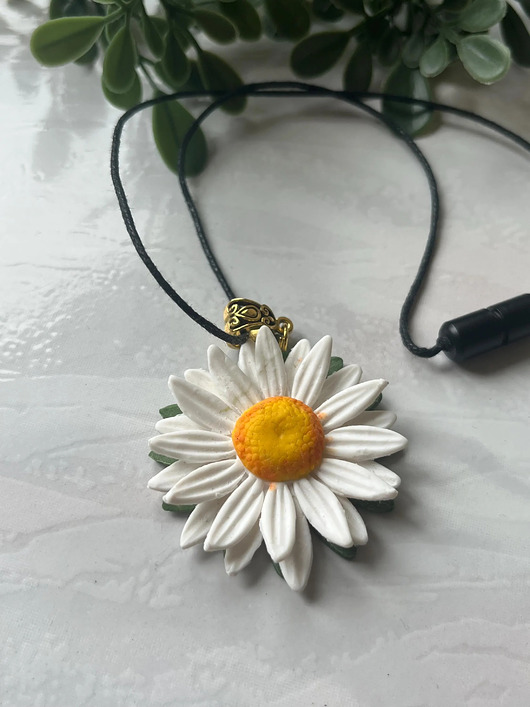 naszyjniki - inne Naszyjnik stokrotka handmade