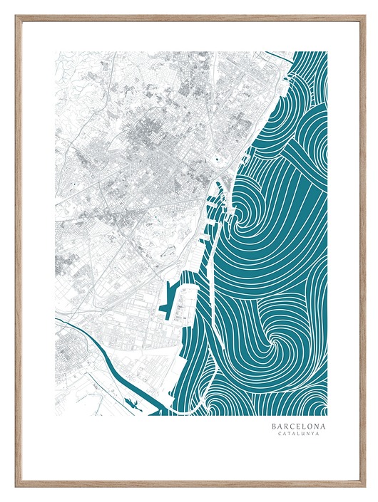 plakaty BARCELONA Hiszpania  plakat mapa