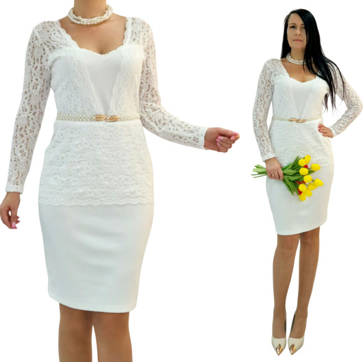 suknie ślubne Sukienka dopasowana koronkowa ecru roz 36-56