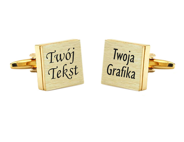 Spinki do mankietów TWÓJ TEKST TWOJA GRAFIKA spinki