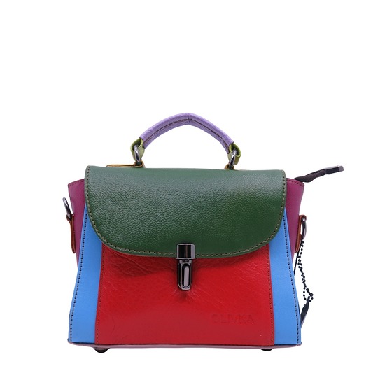 torby na ramię Torebka damska do ręki elegancka skórzana, pasek, handmade upcycling OLIVKA
