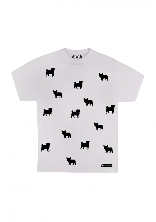 T-shirt girl/boy Pug&Frenchie White Kozacki Mops