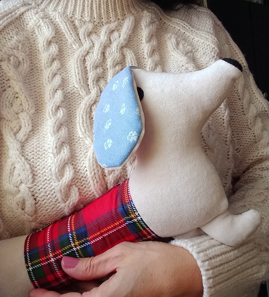 przytulanki dla niemowląt i dzieci Przytulanka JAMNICZEK boucle minky HAFT imię