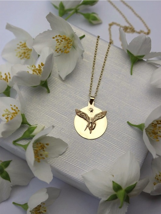 złote naszyjniki Złoty medalion "Archanioł Michał" z żółtego złota o próbie 585