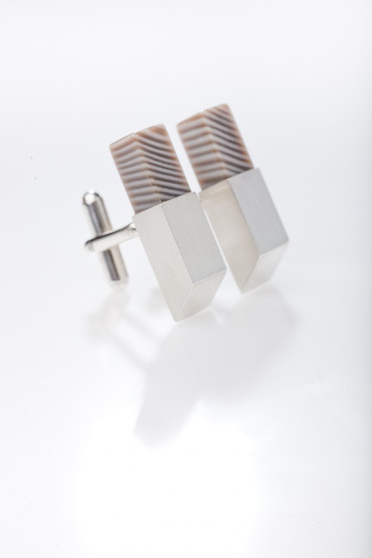 spinki krzemień pasiasty Daria Siwiak Jewellery