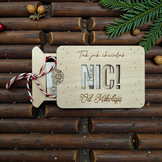 Boże Narodzenie - inne Pudełko na pieniądze NIC prezent świąteczny Mikołaj PERSONALIZACJA