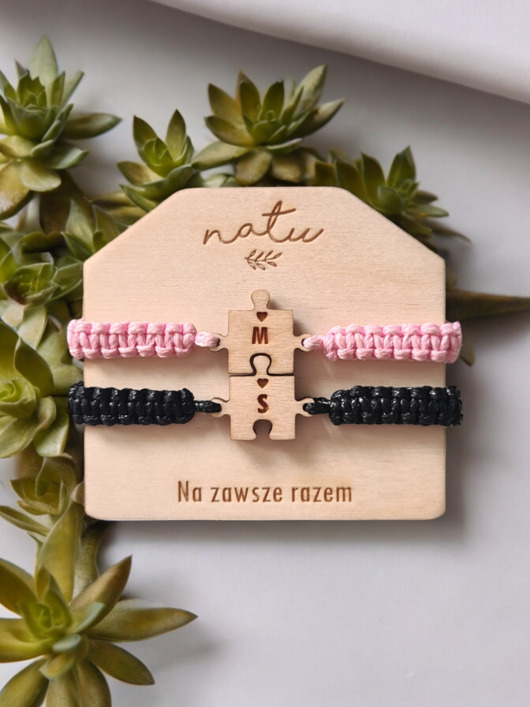 bransoletki na sznurku Zestaw bransoletek dla pary PUZZLE