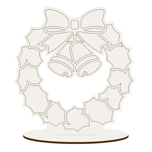 dekoracje świąteczne Drewniany Wieniec Wianek Stojący na Podstawce Figurka na Święta Prezent DIY