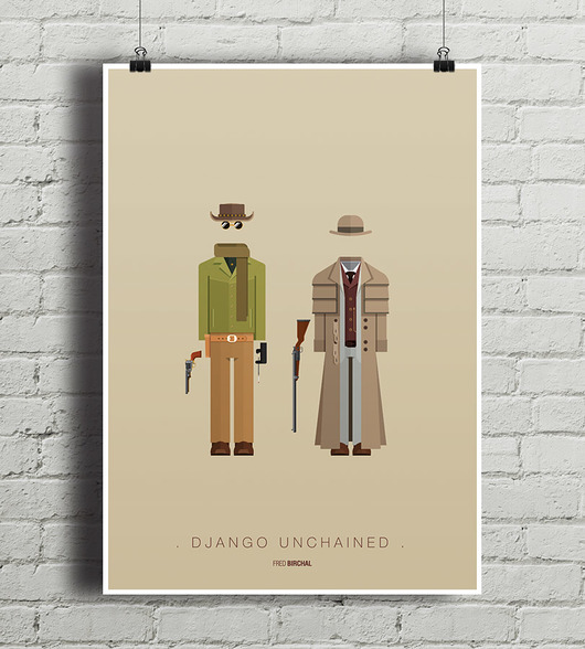 Django Unchained  - plakat minimalmill