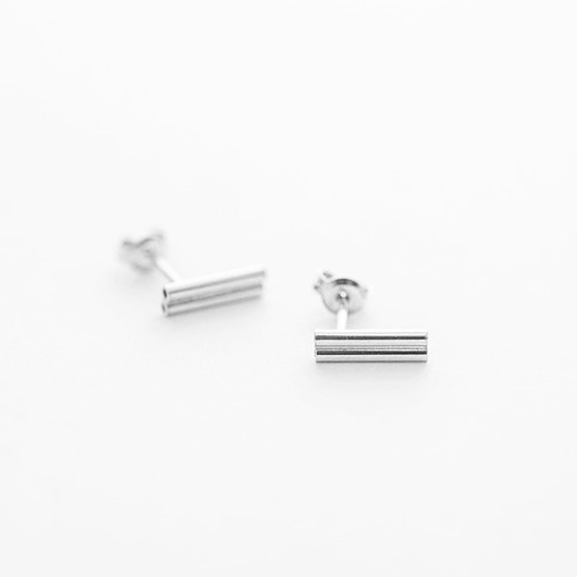 Kolczyki LINES DUBBLE tubes silver MOKAVE