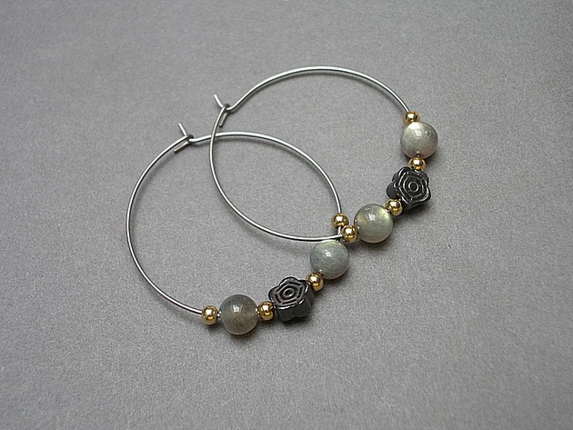Alloys Collection /flower graphite/ - kolczyki KiKa pracownia