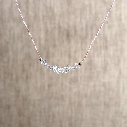 naszyjniki - inne Diament Herkimer - delikatny naszyjnik