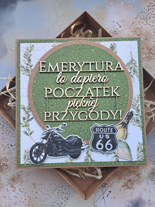 kartki scrapbooking Kartka z okazji przejścia na emeryturę (pudełko)