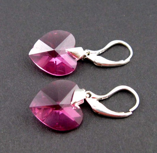 kryształ SWAROVSKI Heart Rose w srebrze PRYZMAT