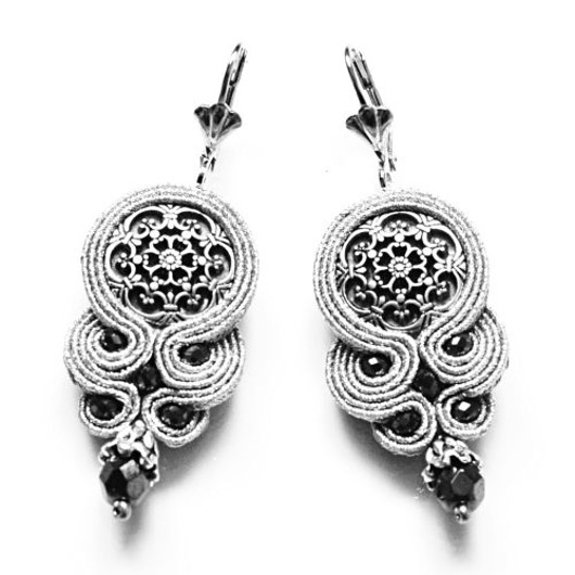 kolczyki soutache Sutaszowe kolczyki SILVER