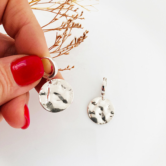 kolczyki srebrne Modern Shine- SREBRNE kolczyki z kołami , geometryczne kolczyki