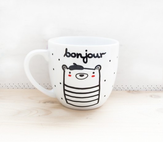 Bonjour - XL kubek porcelanowy  miamilu