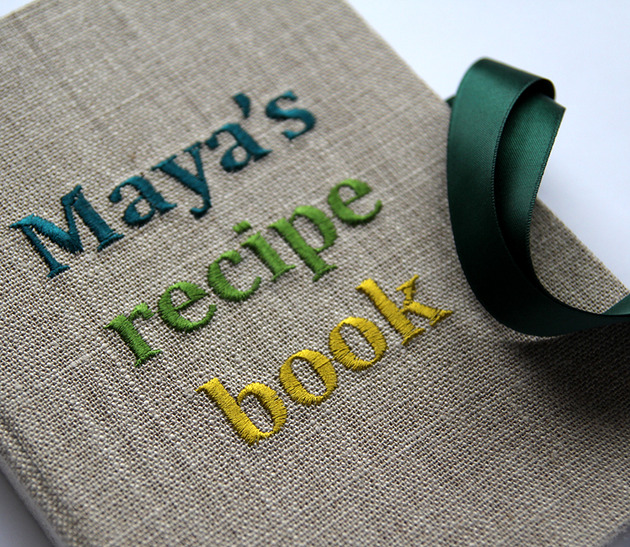 kuchnia - różne Twój przepiśnik personalizowany haftowany lniany