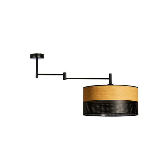 plafony Czarna lampa sufitowa regulowana z abażurem 40 cm RANGUN DUAL