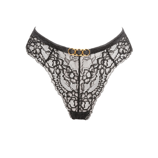 majtki damskie Wysokie stringi Black Rose
