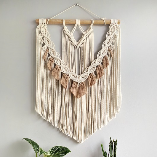 makramy Minimalistyczne dekoracje, prosta makrama, delikatne boho dekoracje