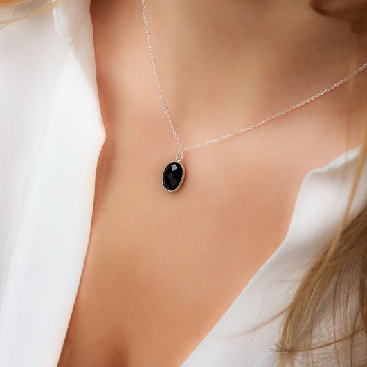 Naszyjnik celebrytka z onyksem srebro 925  Coccola JEWELLERY