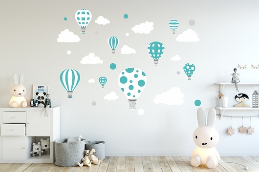 Naklejka ścienna dla dzieci balon balony chmury  madras24