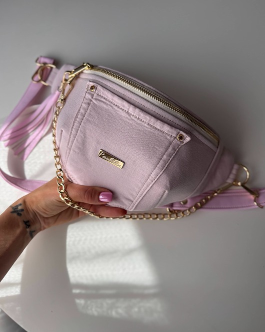 saszetka nerka Nerka Pink Denim L