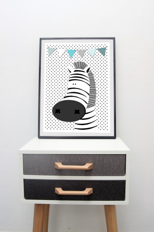Plakat ZEBRA Cytryna design