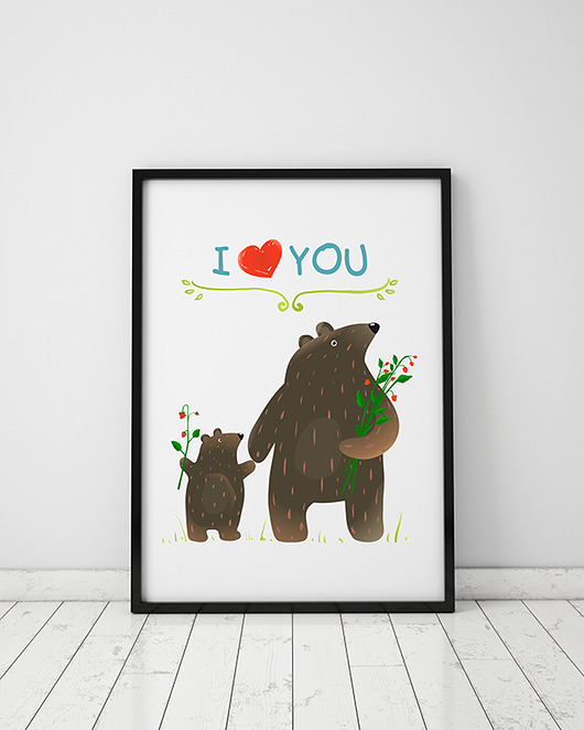plakat. i love you  (format A3) Love Life and Forest