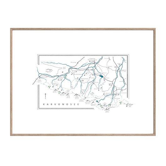 plakaty KARKONOSZE  plakat mapa grafika