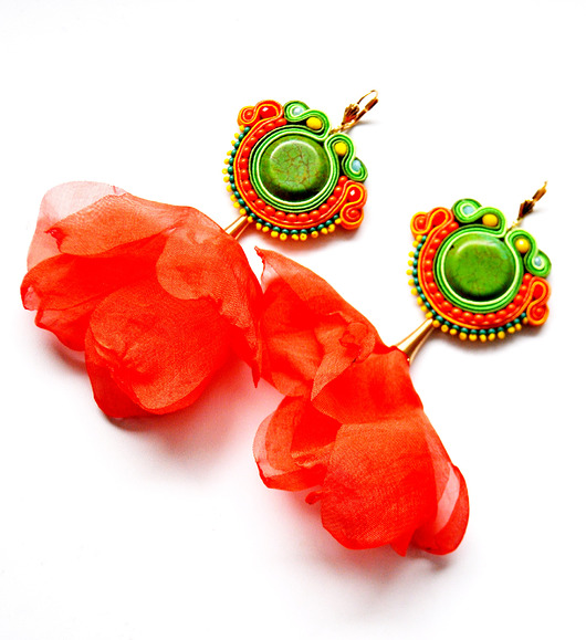 kolczyki soutache Sutaszowe kolczyki ORANGE _ KOLEKCJA 2023