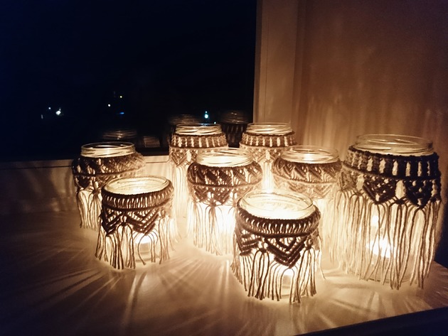 makramowe świeczniki bohemian treasures