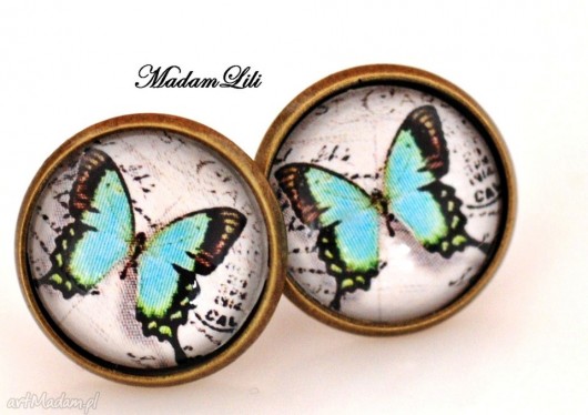 Nostalgiczne kolczyki ♥Motyl♥  MadamLili