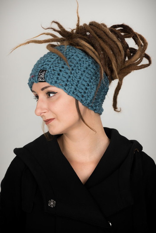 opaski do włosów Opaska DreadLove  Easy-on 18 - NIEBIESKA JEANSOWA
