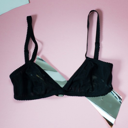 Tiulowy stanik classic #black POR FAVOR